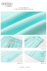 Mint lettering long good fit casual pants 