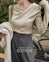 【MADE】ドレープネックシャーリングニット