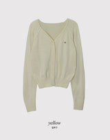 Motif Raglan V-neck Knit Cardigan (6color)