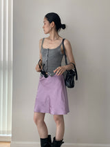 New lace ボタンスリムノースリーブTシャツ