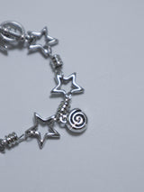 All stainless steel orbit star bracelet