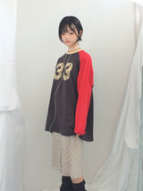 Number-printed color long sleeve