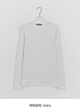 ベルタリーカラーラウンド長袖Tシャツ