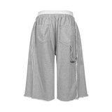 レースレイヤードバミューダショーツ_Melange Gray