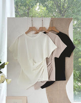 Chable Shirring Wrap Span Short Sleeve T-Shirt
