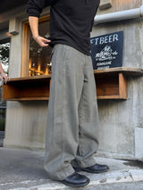 Back pocket dyed barrel denim pants