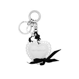 NO.525 [SILVER] HEART RIBBON LACE KEY RING
