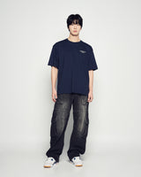 25FW BORDER LINE BASIC LOGO SHORT SLEEVE T-SHIRT DARK NAVY