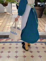 Signature canvas check tote bag