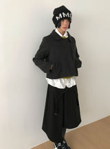 (WOOL) D-RING UNBALANCE SKIRT