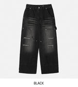 Denti Damage Brush Denim Pants