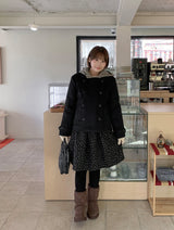 Qudit Quilted Double Short Coat