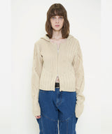 DOUBLE ZIP KNIT HOODIE