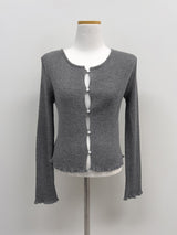 Ella Ribbed Frill Knit Cardigan