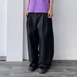 Draped Black Wide Trousers