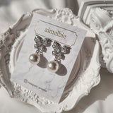 Butterfly and Pearl Piercing - Silver Color