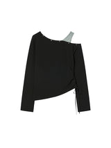 EYELET OFF SHOULDER L/S BLACK