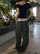 [Unisex] エイジングカーペンダー ワイドパンツ(3color)