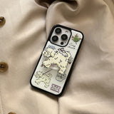 [Mademoment] cozy drawing pattern design iphone epoxy case