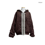 (2color) Bohemian Wrinkle 2-Way Hood Quilted Jumper