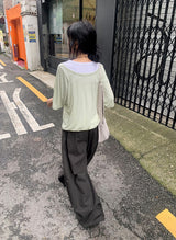 26SS★ [BAONHAUS] Pokity Cut Balloon Wide Pants