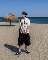 (belt presentation) Cotton Bermuda Pants
