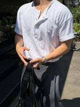 ルアスラブヘンリーネックショートスリーブTシャツ
