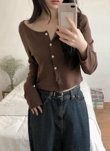 [SHOPPERMADE] Sucre Cotton Eyelet Crop Cardigan (5color)