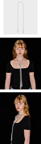 BEADED MULTI PEARL TIE (GREY)
