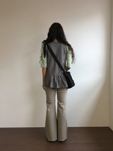 Antique frill sleeveless top (4color)