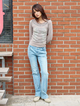 SCOOP NECK L/S SAND