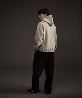 MOHAIR WOOL CASHMERE BLENDED HOODIE GREY