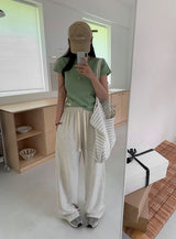 [BELLIDE MADE] Daily Label Semi-Cropped Short-Sleeved T-Shirt