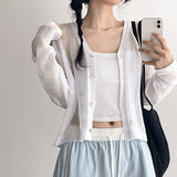 [Linen Cardigan☀️] シースルー カーディガン、キューブ サマー カーディガン(12 colors)