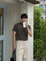 Stripe colourway cropped short-sleeved t-shirt