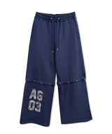 UNISEX 2WAYチェックロゴスウェットパンツ