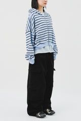 (W) Mush Striped Zip Hoodie (2color)