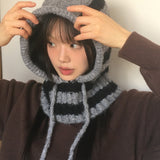 Nervin Stripe Knit Balaclava Hat