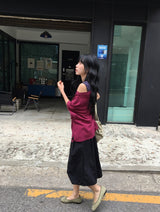 Lanka Two-Way Shoulder Loose Fit Short Sleeve Tee