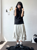 Pla West Fold Cargo Terry Bermuda Shorts 3color