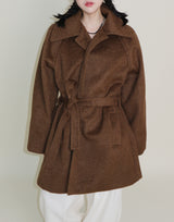 Belted Balmacan Single Alpaca Half Coat (Wool Coat/Winter Coat)