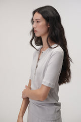 Jersey botton round (Beige)