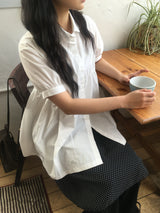 Shirred Collar Blouse