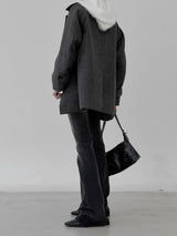 Belted washed bootcut black denim