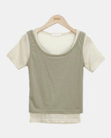 Lud Layered Short-Sleeve Top Set