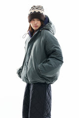Easy cap hood nylon padded jumper