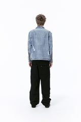 DESTROYED DART TRUCKER JACKET (BLUE)