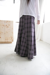 checke long flare skirt(3colors)