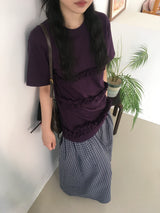 Ruffle short-sleeve T-shirt