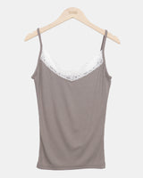 Curren Lace Ribbed Sleeveless Top